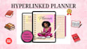 design custom hyperlinked planner, google calendar,  planner, expense tracker