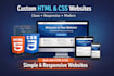 build HTML CSS responsive landing page or portfolio website fast