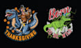 design high quality t shirt dinosaur logo