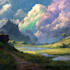 do fantasy background and landscape