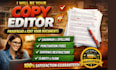 copy edit and proofread your book manuscript for clarity and grammar