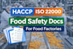 prepare haccp and food safety documents for your food business