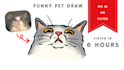 create funny hand drawn pet art