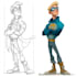 create scifi, fantasy, superhero character design