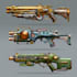 design a 2d sci fi hard surface weapon or prop model