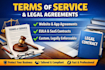 draft professional terms of service website and app management