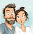 draw minimalist cute couple,single illustration for you
