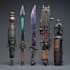design a 2d sci fi hard surface weapon or prop model