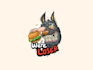 design mascot burger restaurant logo