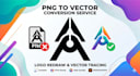 redraw logo vector tracing, vectorize image png to vector