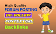 build 300 forum posting high quality backlinks