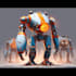draw a mecha robot art and illustration unique style