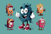 draw cartoon mascot and logo