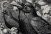 create dark art gothic illustrations in engraving style