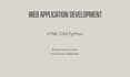 build web application using HTML CSS