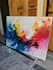 paint a custom handmade abstract acrylic artwork on canvas