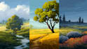 create minimalist landscape illustrations and posters