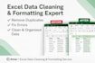 clean, format, merge, split excel data