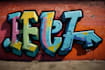 paint real graffiti art on the street wall