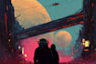 design futuristic scifi illustrations for books
