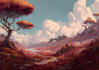 draw landscape illustration and background concept art, nft