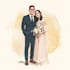 draw couple portrait for wedding illustration