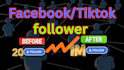 1k facebook tiktok follower fast gained