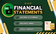 prepare financial statements in excel