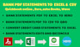 convert bank statement PDF to excel, CSV, google sheet
