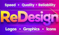 redesign, fix, and vectorize your existing logo