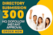 do 300 manual directory submissions for SEO backlinks