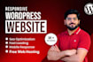 design a responsive wordpress website with free web hosting