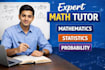 tutor engineering statistics, discrete math, probability, calculus 1, 2, 3
