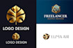 black and golden logo design