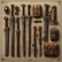design creative concept art of weapons and items