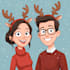 draw a cartoon christmas card