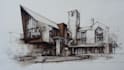 drawn architecture drawing sketch concept illustrations