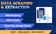 do accurate data extraction, web scraping and PDF to excel