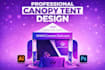 design outstanding event canopy tent, table cover and feather flag