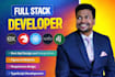 develop custom website as a full stack developer, frontend backend development