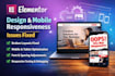 fix elementor layout, design and responsive issues in wordpress