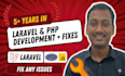 fix PHP errors, js errors, laravel bugs and create new website and features
