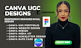 create canva ugc portfolio canva email canva landing page canva website mockup