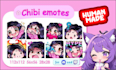 draw custom twitch emotes, animated emotes, chibi emotes, vtuber for stream