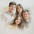 create a watercolor family portrait