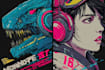 create t shirt illustration cyberpunk style