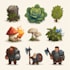 do game UI design and 2d game art design