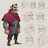 draw 2d character design and character sheet