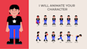 2d character animation for kids, youtube