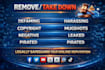 remove leaked defaming, harassing, infringing, negative links, dmca posts
